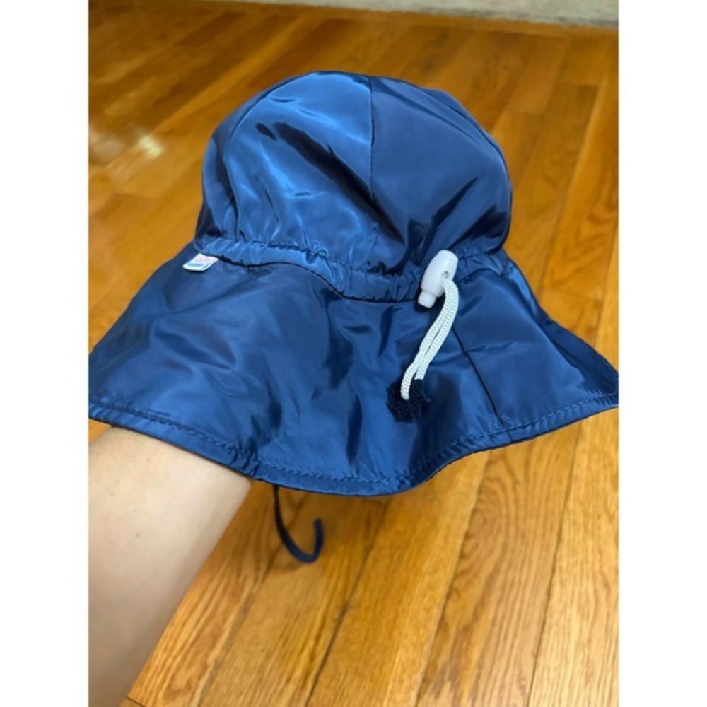 RuggedButts Boys Navy Blue Adjustable Wide Brim Sun Hat 12-24M